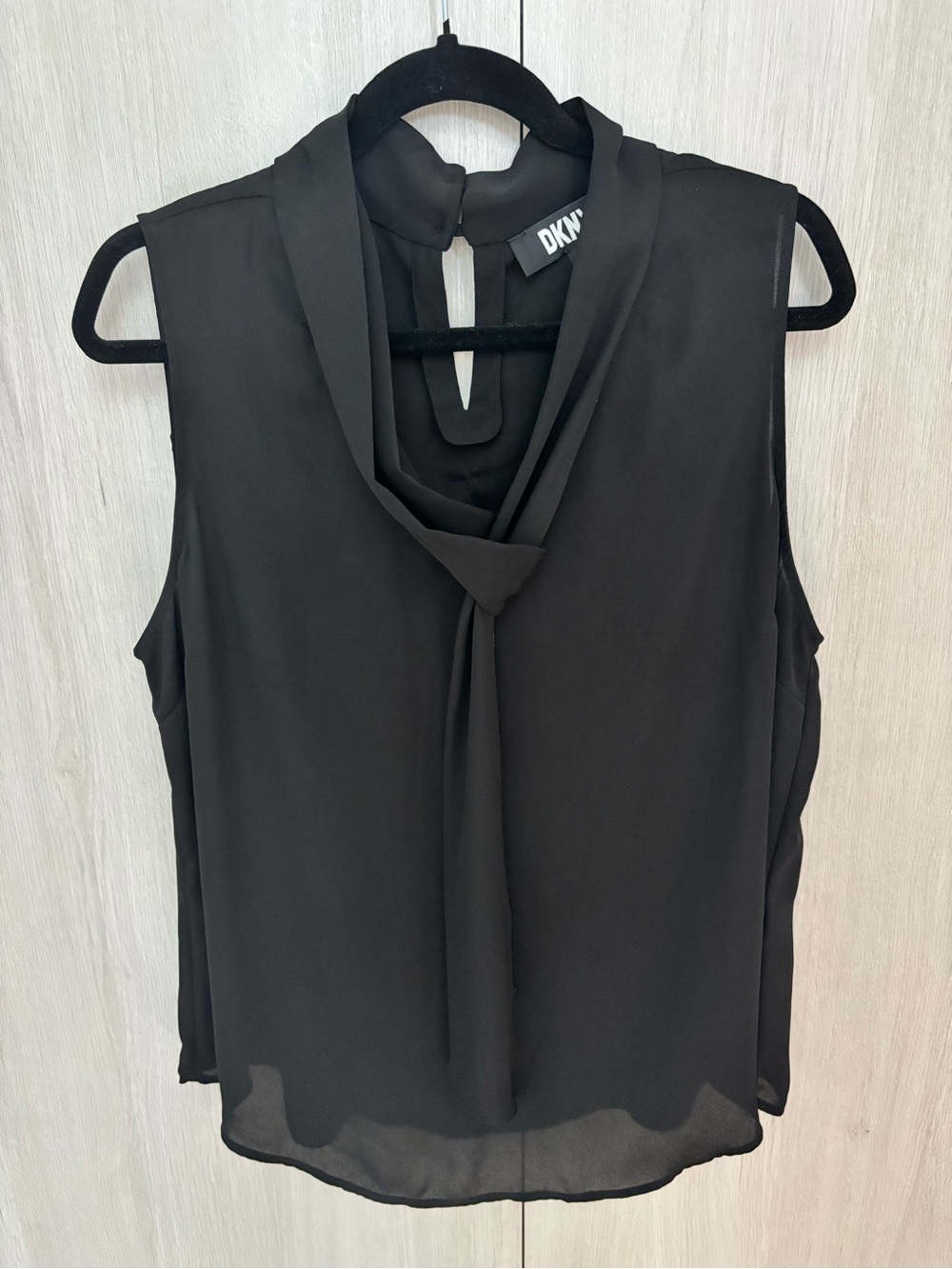 DKNY Sleeveless Tie-Neck Blouse